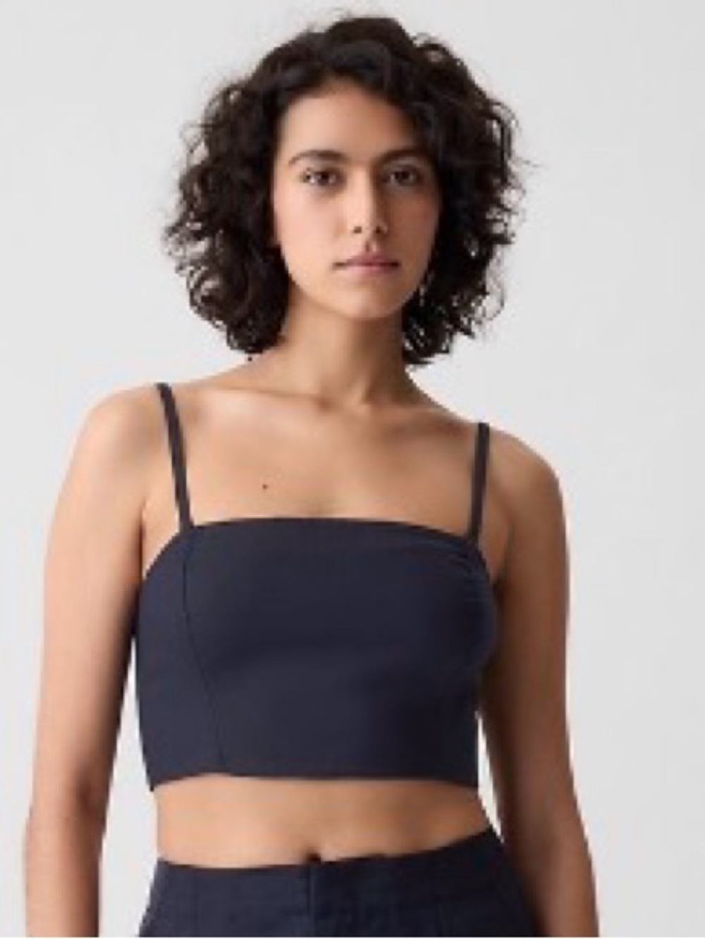 NWT GAP Navy Square-Neck Linen/Cotton Crop Top